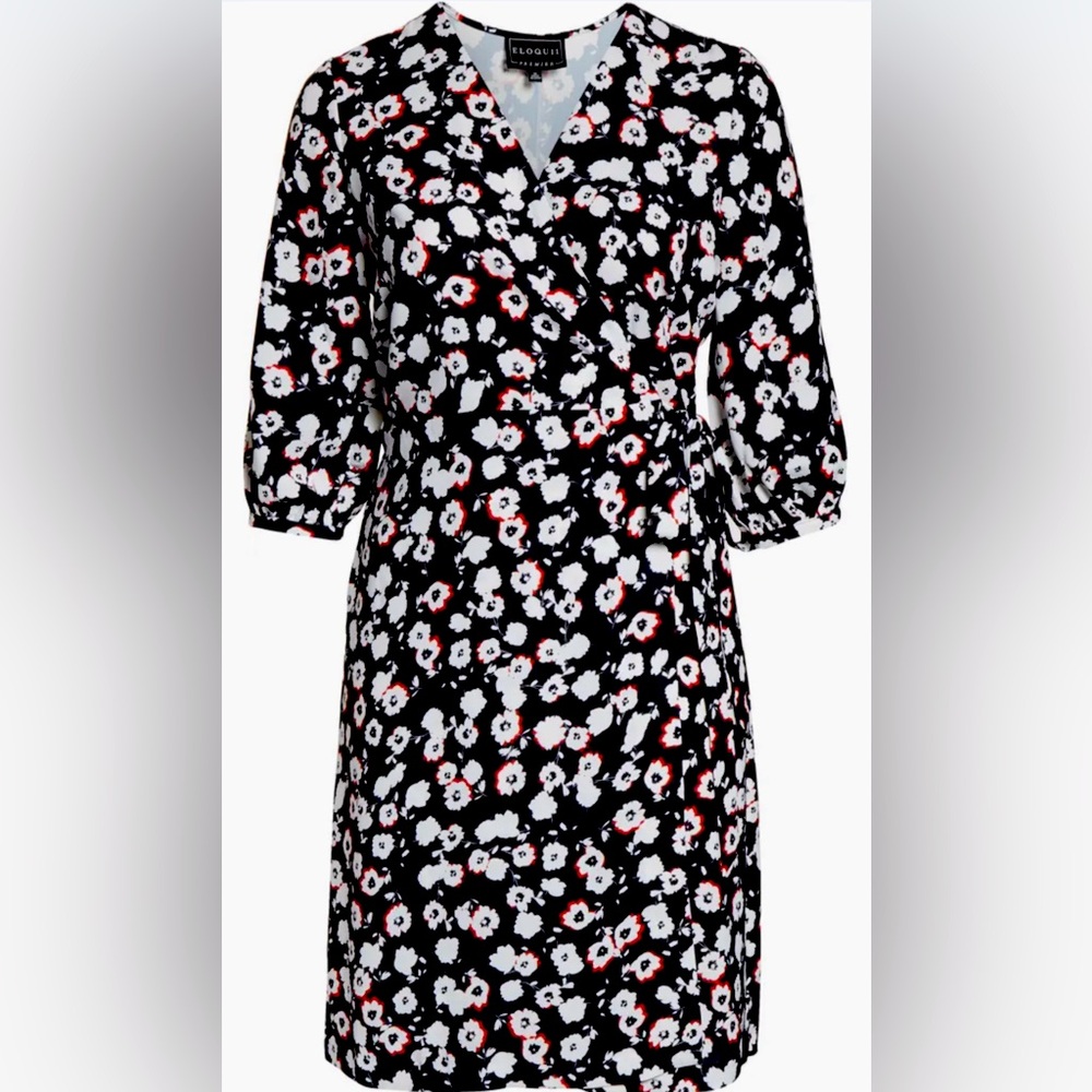 Eloquii 3/4 sleeve TRUE wrap dress, 20